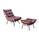 Ver imagem 1 de Poltrona Costela com Puff Base Fixa para Sala, Quarto