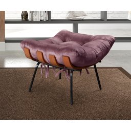 Poltrona Costela com Puff Base Fixa para Sala, Quarto - 6