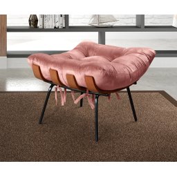 Poltrona Costela com Puff Base Fixa para Sala, Quarto - 6