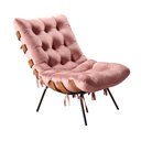 Ver imagem 4 de Poltrona Costela com Puff Base Fixa para Sala, Quarto