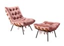 Ver imagem 2 de Poltrona Costela com Puff Base Fixa para Sala, Quarto Rosa Rose