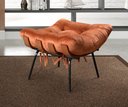 Ver imagem 6 de Poltrona Costela com Puff Base Fixa para Sala, Quarto Laranja Terracota