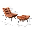 Ver imagem 3 de Poltrona Costela com Puff Base Fixa para Sala, Quarto