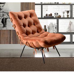 Poltrona Costela com Puff Base Fixa para Sala, Quarto - 7