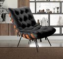 Ver imagem 7 de Poltrona Costela com Puff Base Fixa para Sala, Quarto Preto