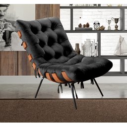Poltrona Costela com Puff Base Fixa para Sala, Quarto - 7