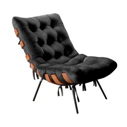 Poltrona Costela com Puff Base Fixa para Sala, Quarto - 4