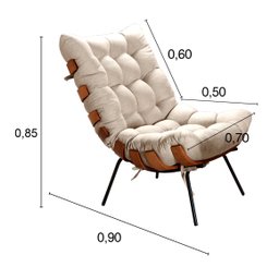 Poltrona Costela Base Fixa para Sala de Estar Quarto - 3