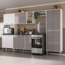 Ver imagem 1 de Armário de Cozinha Modulada Completa Compacta 294cm com Balcão de Pia Multimóveis Mp2280 Branco/