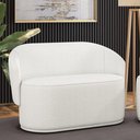 Ver imagem 1 de Sofá Malu 2 Lugares Fixo 135cm Off White Bouclê Suede Namoradeira Orgânica D'Rossi