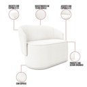 Ver imagem 2 de Sofá Malu 2 Lugares Fixo 135cm Off White Bouclê Suede Namoradeira Orgânica D'Rossi