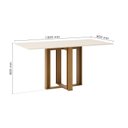 Ver imagem 3 de Mesa de Jantar 6 Lugares 160m Tampo MDF Canto Reto Manu