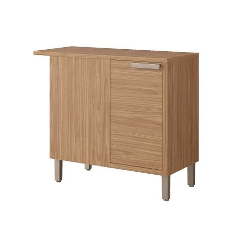 Gabinete de Cozinha Modulado Balcão Eloise Nicho Canto 1 Porta e Tampo 92cm Freijo - Mgm