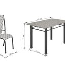 Ver imagem 3 de Conjunto Mesa Tubular com 4 Cadeiras Monaco Prata/Matelado/Cinza Ocrê