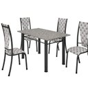 Ver imagem 2 de Conjunto Mesa Tubular com 4 Cadeiras Monaco Prata/Matelado/Cinza Ocrê