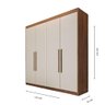 Guarda Roupa 4 Portas Aurora Brauna Off White - Móveis Europa - 4