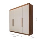 Ver imagem 4 de Guarda Roupa Solteiro 100% MDF 4 Portas 3 Gavetas Aurora - Móveis Europa - Braúna/Off White