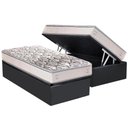 Ver imagem 1 de Cama Box Baú Solteiro: Colchão Anatômico Herval Ag 65 Santorini C1604 Ergoplus + Base Crc Suede