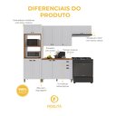 Ver imagem 5 de Armário de Cozinha Modulada Compacta Fidelitá Nara 100% MDF 4 Peças 270cm 12 Portas 2 Gavetas com