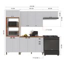 Ver imagem 4 de Armário de Cozinha Modulada Compacta Fidelitá Nara 100% MDF 4 Peças 270cm 12 Portas 2 Gavetas com