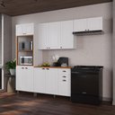 Ver imagem 1 de Armário de Cozinha Modulada Compacta Fidelitá Nara 100% MDF 4 Peças 270cm 12 Portas 2 Gavetas com