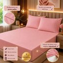 Ver imagem 2 de Jogo de Cama Quality King 3 Peças Micropercal 600 Fios Rosê Casa Show Enxovais