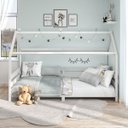 Ver mais imagens de Cama Montessoriana Madeira Maciça Casa com Estrado Fina Branco Idimex