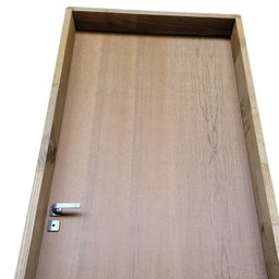 Kit Porta de Madeira Lisa Imbuia 210x62cm Batente 14cm Uniportas - 9