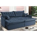 Ver imagem 1 de Sofá Sem Caixa Retrátil e Reclinável 1,55m Cama inBox Versátil Suede Velusoft Azul