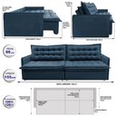 Ver imagem 2 de Sofá Sem Caixa Retrátil e Reclinável 1,55m Cama inBox Versátil Suede Velusoft Azul