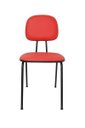 Ver imagem 2 de Cadeira Fixa Secretaria Polo - Couro Sintetico Corano - Vermelho