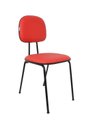Ver imagem 1 de Cadeira Fixa Secretaria Polo - Couro Sintetico Corano - Vermelho