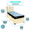 Ver imagem 3 de Conjunto Cama Box Bau Bege Solteiro + Colchão Molas Ensacadas Life Gold Paropas + Cabeceira