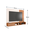 Ver imagem 7 de Painel Suspenso para Tv até 55 Polegadas Moderno Ripado Rack Premium Quarto e Sala Freijo/off White