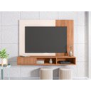 Ver imagem 3 de Painel Suspenso para Tv até 55 Polegadas Moderno Ripado Rack Premium Quarto e Sala Freijo/off White