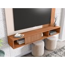 Ver imagem 5 de Painel Suspenso para Tv até 55 Polegadas Moderno Ripado Rack Premium Quarto e Sala Freijo/off White