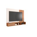 Ver imagem 2 de Painel Suspenso para Tv até 55 Polegadas Moderno Ripado Rack Premium Quarto e Sala Freijo/off White