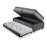 Bicama Box Baú 88x188 Linho Cinza com Colchão Orthosono Espuma D33 Anjos - 4