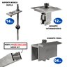 Kit Estrutura Suporte Fixador para 07 Placas Solar Alumínio e Inox Telha Fibro Ondulada em Viga Made - 2