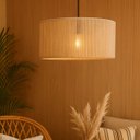 Ver imagem 1 de Luminária Pendente Marrocos em Corda Sisal Natural Palha:preto