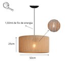 Ver imagem 3 de Luminária Pendente Marrocos em Corda Sisal Natural Palha:preto