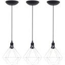 Ver imagem 1 de 3 Pendentes Aramado Diamante Luminária Lustre P Teto Retrô Vintage Industrial Balcão Branco