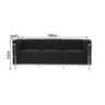Sofa Le Corbusier 3 Lugares Inox em Couro Natural Preto - 2