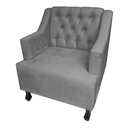 Ver imagem 2 de Poltrona Cadeira Decorativa Para Sala E Recepção Genesis Cinza -LM DECOR