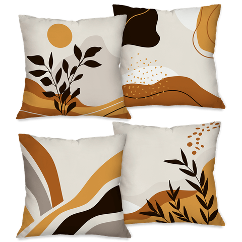 Kit com 4 Capas para Almofadas Decorativas Abstrato Marrocos