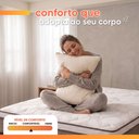 Ver mais imagens de Cama Box Casal Queen Colchão Molas Ensacadas Guarda Costas Alameda 158x198x68cm Suede Marrom/Branco