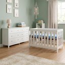 Ver imagem 1 de Quarto Bebê Completo Berço Americano Bbi-56 com Colchão Cômoda Branco Ditália Móveis