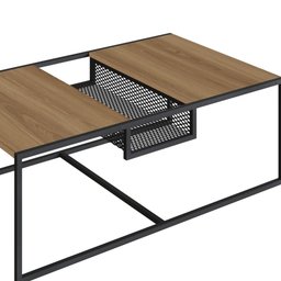 Mesa de Centro York 100x60cm Estilo Industrial 27905 Artesano - Hanover/preto - 3