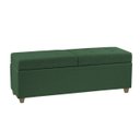 Ver imagem 4 de Canto Alemão Recamier Bau + Painel Madri 140cm Veludo Verde - Inova Decor