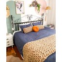 Ver imagem 3 de Manta Peseira de Maxi Tricot Casal 0,60x2,00m, Cor Areia - Magma Cotton